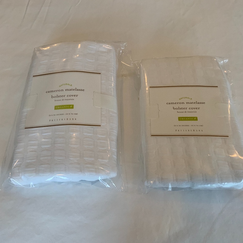 Pottery Barn cameron matelasse bolster cover, 8” x 30”